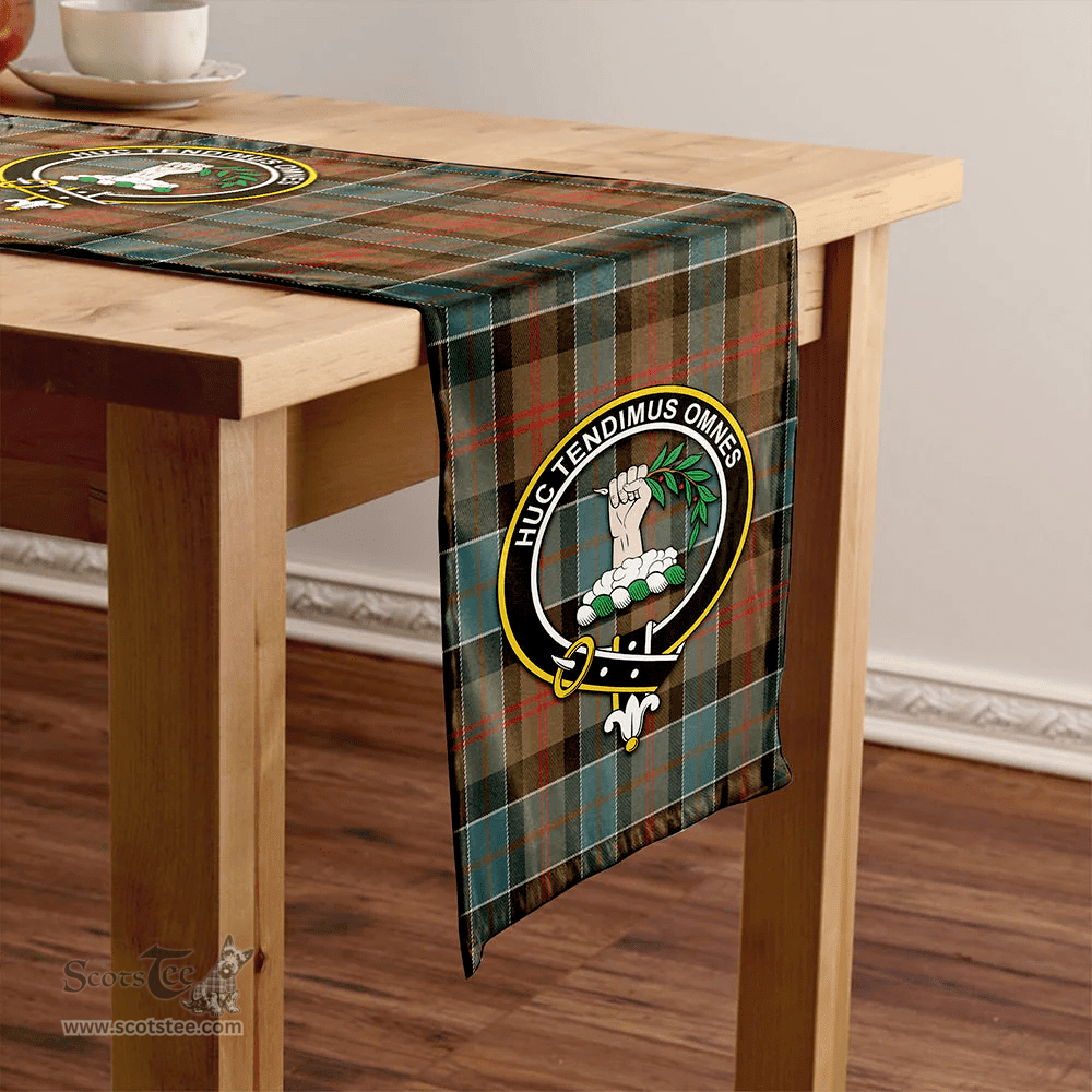 Scottish Paterson Weathered Clan Tartan Table Runner Clan Tartan Table Runner - Crest Classic Scottish Plaid Tartan Plaid