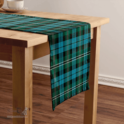 Scottish Melville Modern Clan Tartan Table Runner Clan Tartan Table Runner - Crest Classic Scottish Plaid Tartan Plaid