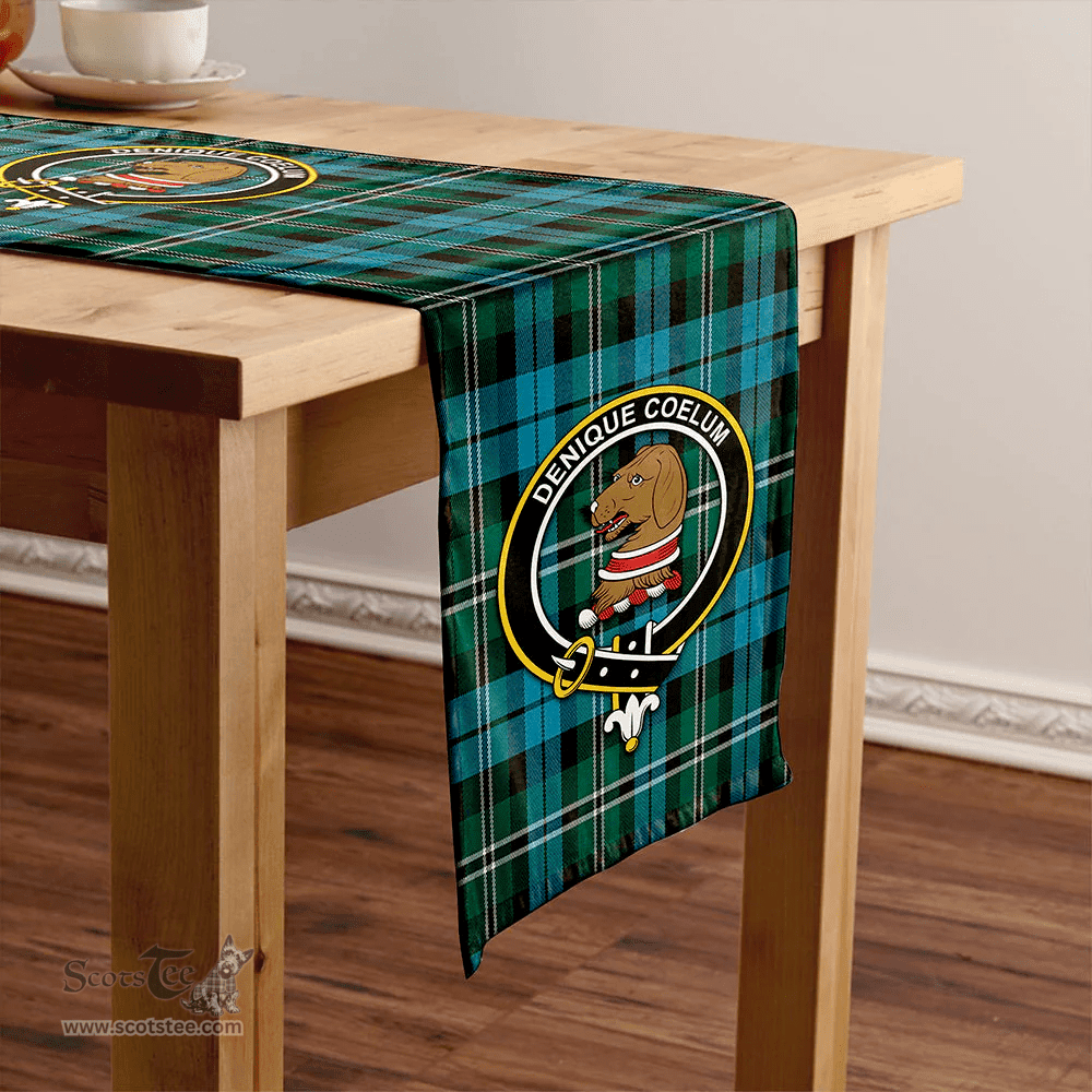 Scottish Melville Modern Clan Tartan Table Runner Clan Tartan Table Runner - Crest Classic Scottish Plaid Tartan Plaid