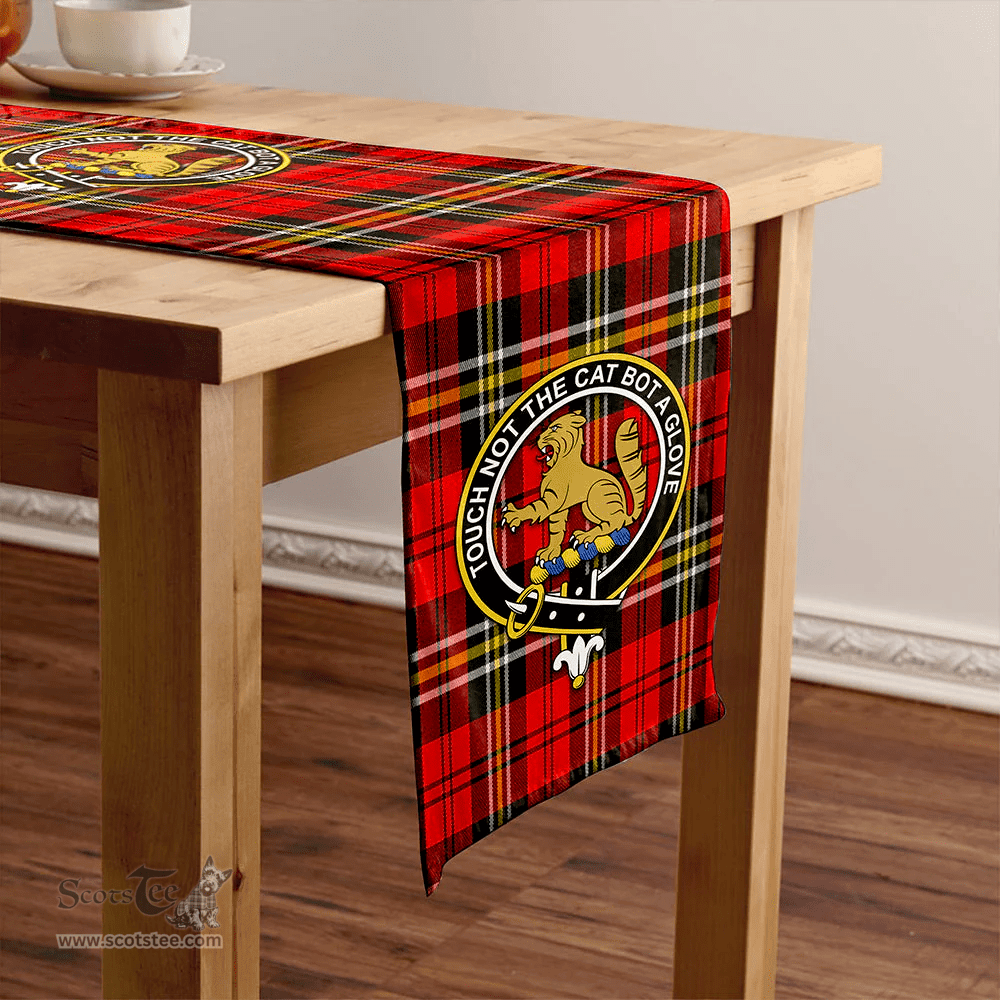 Scottish MacPherson of Cluny Red Modern Clan Tartan Table Runner Clan Tartan Table Runner - Crest Classic Scottish Plaid Tartan Plaid