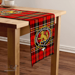 Scottish MacPherson of Cluny Red Modern Clan Tartan Table Runner Clan Tartan Table Runner - Crest Classic Scottish Plaid Tartan Plaid