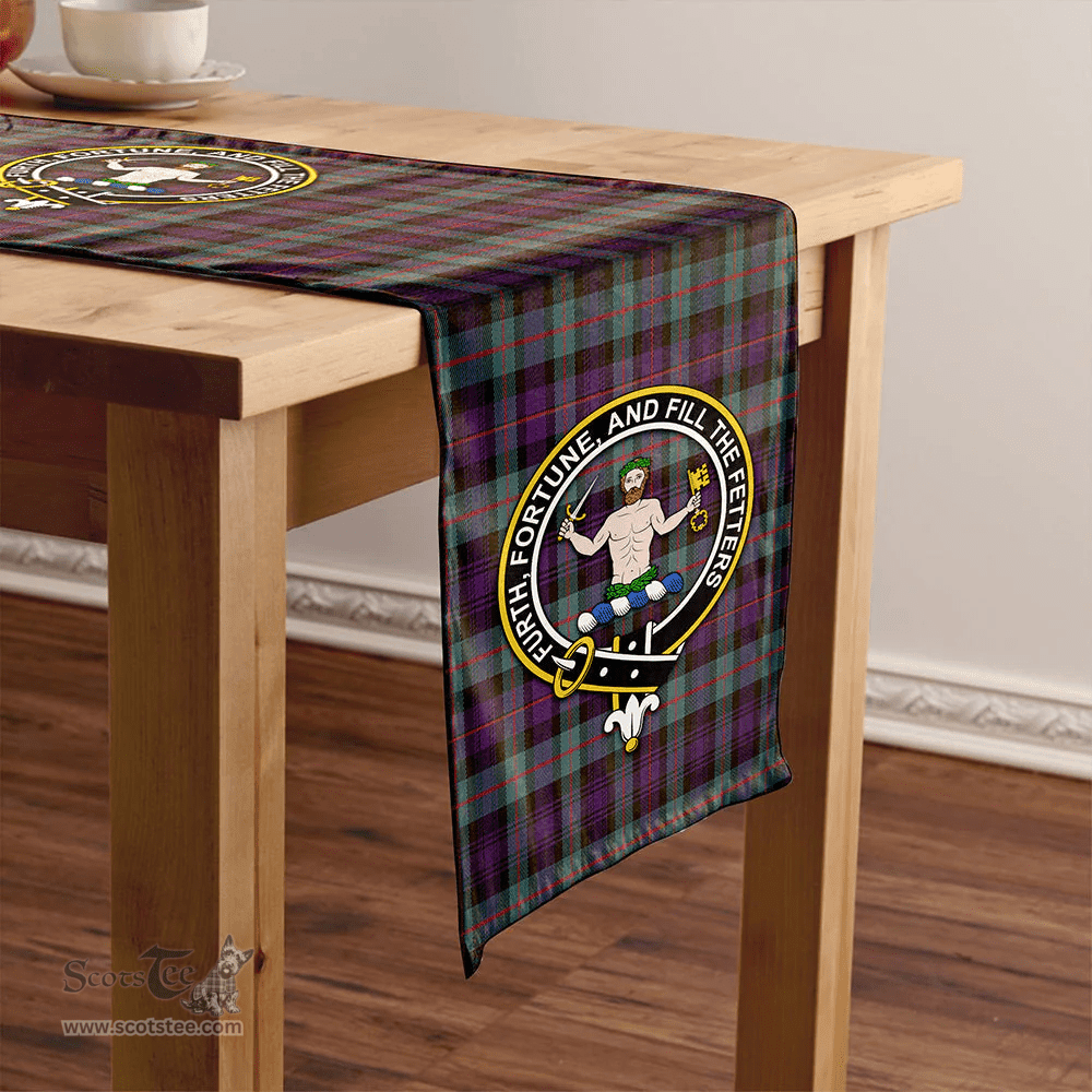 Scottish Murray of Atholl (Murray) Weathered Clan Tartan Table Runner Clan Tartan Table Runner - Crest Classic Scottish Plaid Tartan Plaid