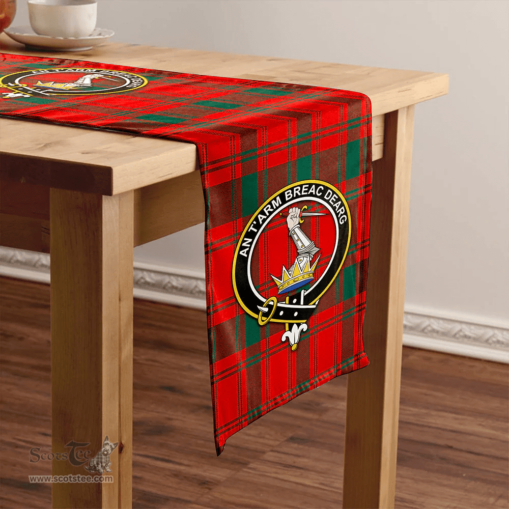 Scottish MacQuarrie (MacGuarie) Modern Clan Tartan Table Runner Clan Tartan Table Runner - Crest Classic Scottish Plaid Tartan Plaid