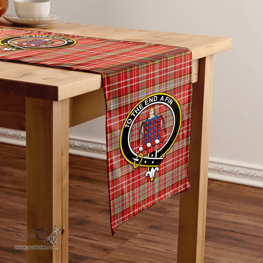 Scottish Ogilvie Weathered Clan Tartan Table Runner Clan Tartan Table Runner - Crest Classic Scottish Plaid Tartan Plaid