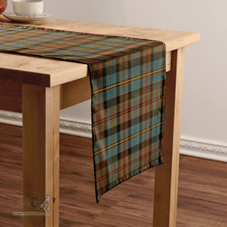 Scottish MacLeod of Skeabost Weathered Clan Tartan Table Runner Clan Tartan Table Runner - Crest Classic Scottish Plaid Tartan Plaid