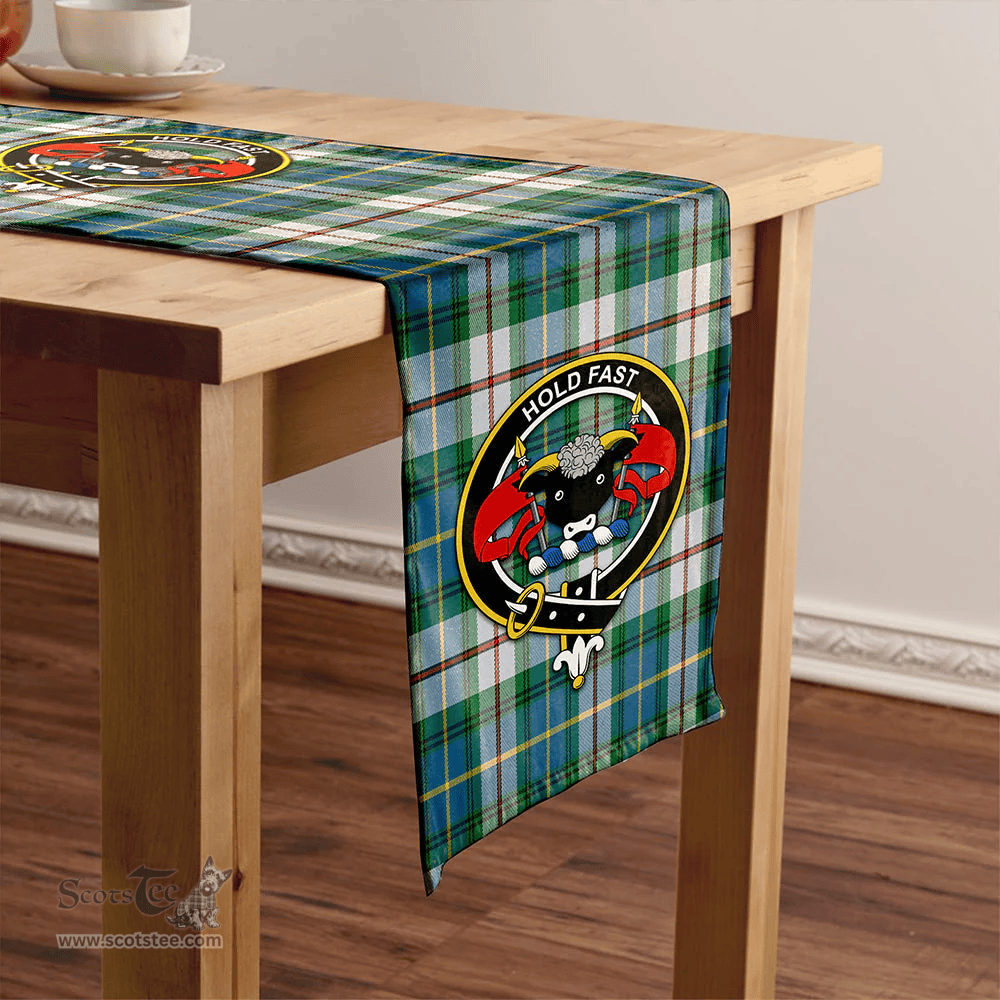 Scottish MacLeod of California Ancient Clan Tartan Table Runner Clan Tartan Table Runner - Crest Classic Scottish Plaid Tartan Plaid