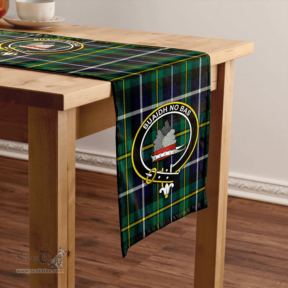 Scottish MacNeil of Barra (MacNeil/MacNeill) Modern Clan Tartan Table Runner Clan Tartan Table Runner - Crest Classic Scottish Plaid Tartan Plaid