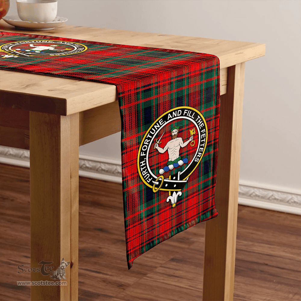 Scottish Murray of Atholl Red Dress (Murray of Atholl; Red Dress) Modern Clan Tartan Table Runner Clan Tartan Table Runner - Crest Classic Scottish Plaid Tartan Plaid