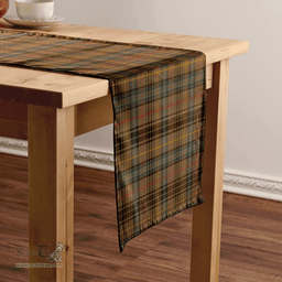 Scottish Stewart Hunting Weathered Clan Tartan Table Runner Clan Tartan Table Runner - Crest Classic Scottish Plaid Tartan Plaid
