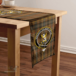 Scottish Stewart Hunting Weathered Clan Tartan Table Runner Clan Tartan Table Runner - Crest Classic Scottish Plaid Tartan Plaid