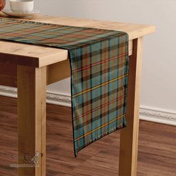 Scottish MacLeod of Harris (MacLeod Hunting) Weathered Clan Tartan Table Runner Clan Tartan Table Runner - Crest Classic Scottish Plaid Tartan Plaid