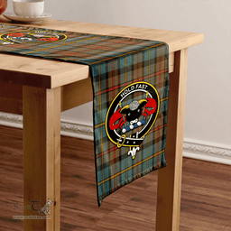 Scottish MacLeod of Harris (MacLeod Hunting) Weathered Clan Tartan Table Runner Clan Tartan Table Runner - Crest Classic Scottish Plaid Tartan Plaid