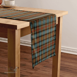 Scottish Smith (MacGowan Hunting) Weathered Clan Tartan Table Runner Clan Tartan Table Runner - Crest Classic Scottish Plaid Tartan Plaid