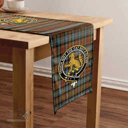 Scottish Smith (MacGowan Hunting) Weathered Clan Tartan Table Runner Clan Tartan Table Runner - Crest Classic Scottish Plaid Tartan Plaid