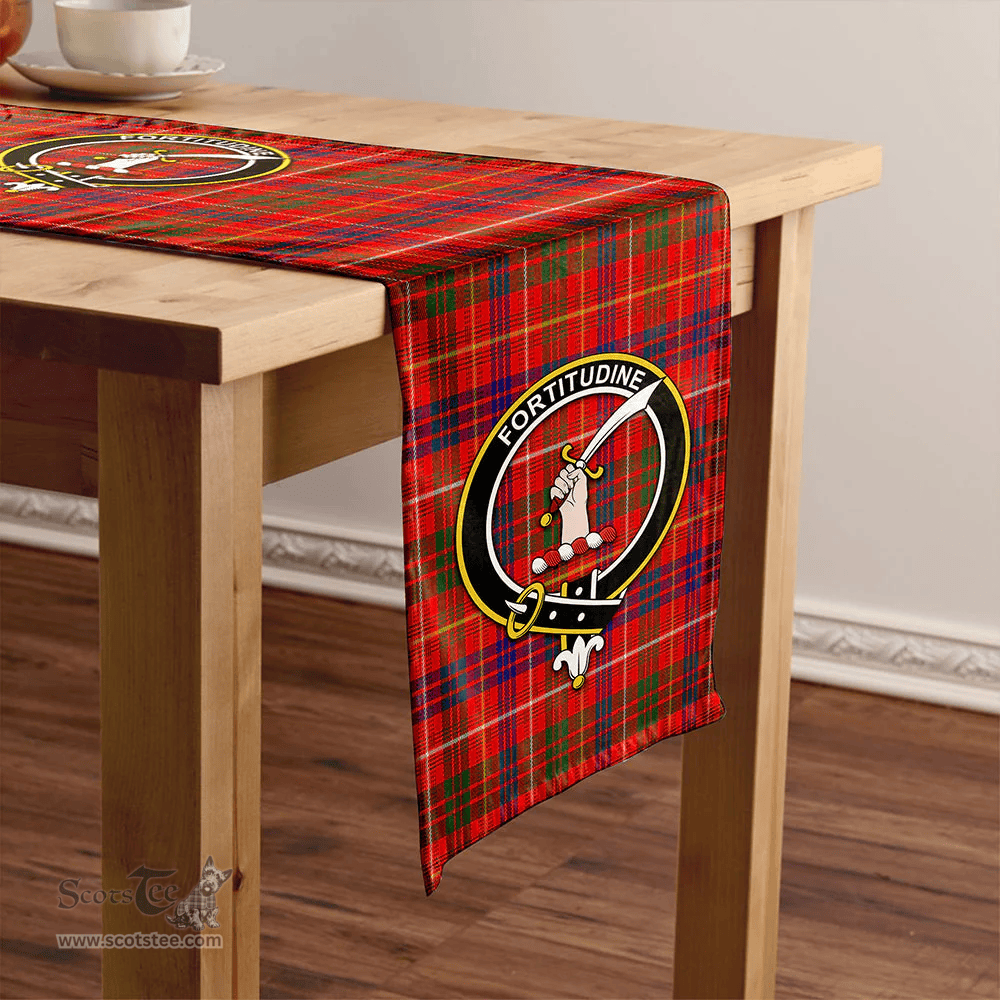 Scottish MacRae of Inverinate Modern Clan Tartan Table Runner Clan Tartan Table Runner - Crest Classic Scottish Plaid Tartan Plaid
