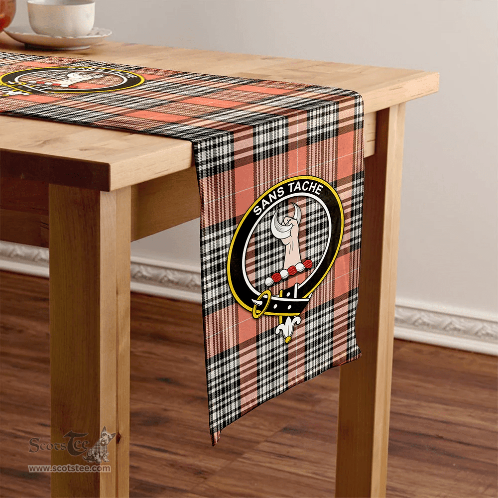Scottish Napier Rose Ancient Clan Tartan Table Runner Clan Tartan Table Runner - Crest Classic Scottish Plaid Tartan Plaid