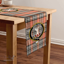 Scottish Napier Rose Ancient Clan Tartan Table Runner Clan Tartan Table Runner - Crest Classic Scottish Plaid Tartan Plaid
