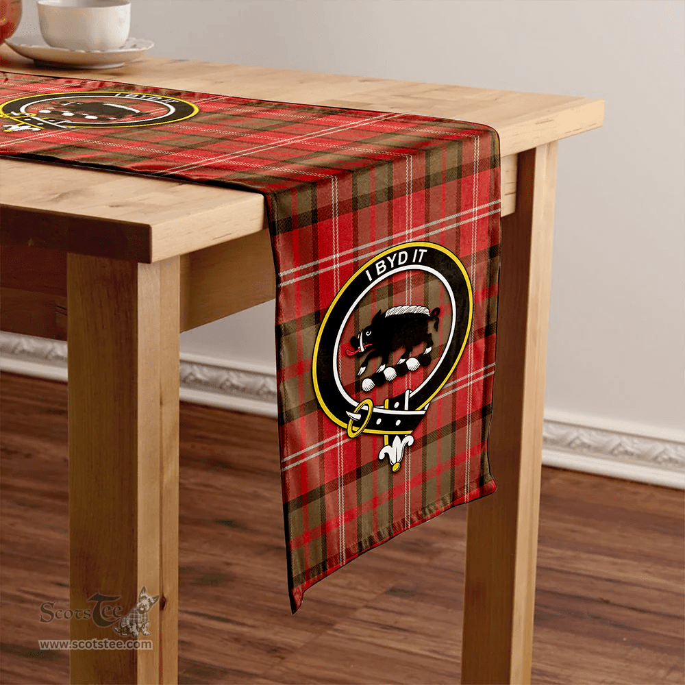 Scottish Nisbet (Nisbit) Weathered Clan Tartan Table Runner Clan Tartan Table Runner - Crest Classic Scottish Plaid Tartan Plaid
