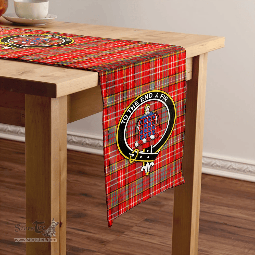 Scottish Ogilvie Modern Clan Tartan Table Runner Clan Tartan Table Runner - Crest Classic Scottish Plaid Tartan Plaid
