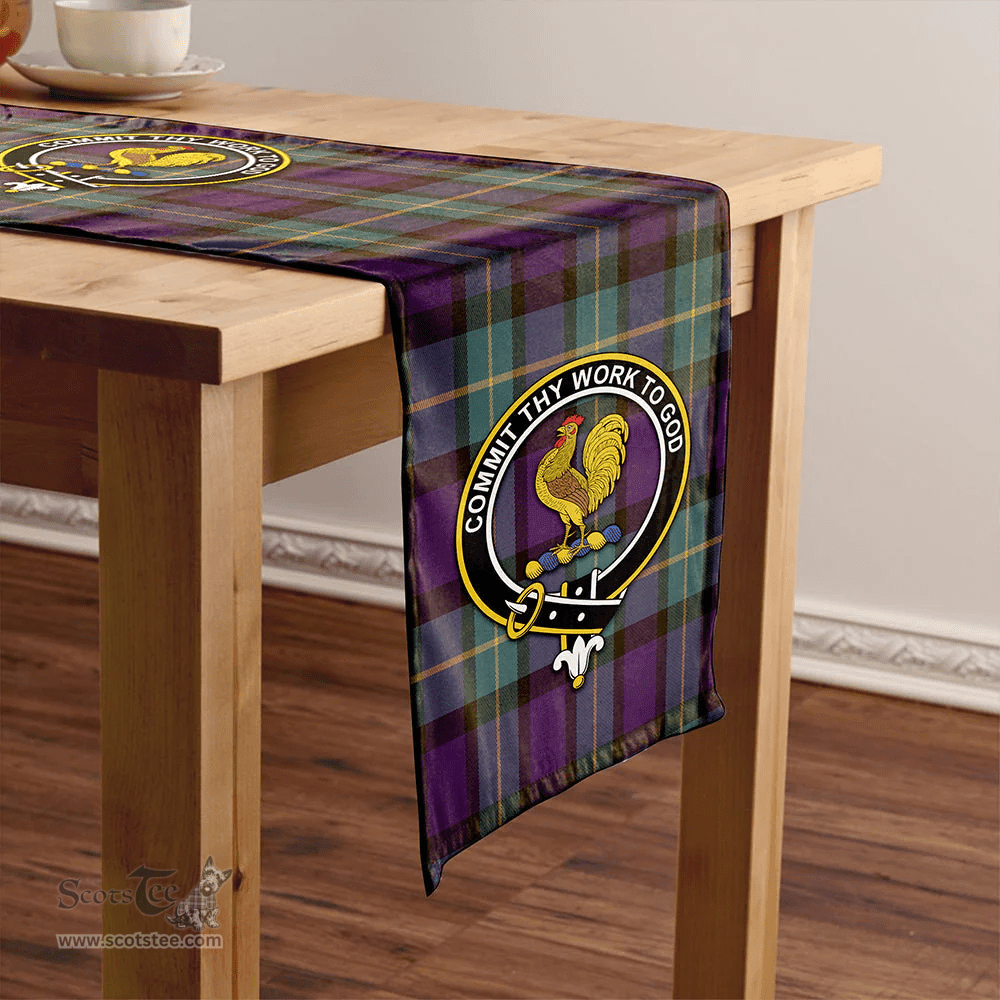 Scottish Sinclair of Ulster Weathered Clan Tartan Table Runner Clan Tartan Table Runner - Crest Classic Scottish Plaid Tartan Plaid