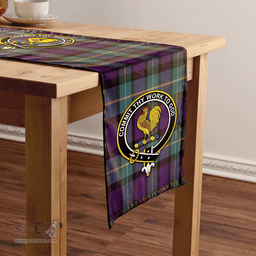 Scottish Sinclair of Ulster Weathered Clan Tartan Table Runner Clan Tartan Table Runner - Crest Classic Scottish Plaid Tartan Plaid