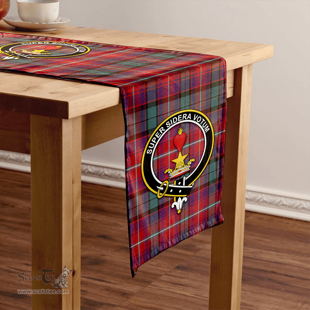 Scottish Rattray of Lude Weathered Clan Tartan Table Runner Clan Tartan Table Runner - Crest Classic Scottish Plaid Tartan Plaid