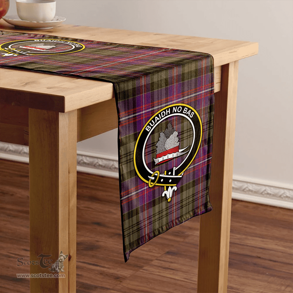 Scottish MacNeil of Colonsay (MacNeil of Barra of Colonsay) (Highland Society of London) Weathered Clan Tartan Table Runner Clan Tartan Table Runner - Crest Classic Scottish Plaid Tartan Plaid
