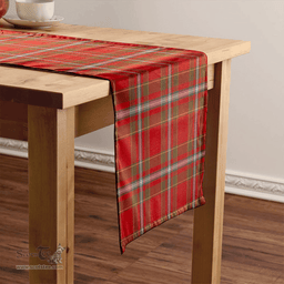 Scottish Stewart of Fingask Weathered Clan Tartan Table Runner Clan Tartan Table Runner - Crest Classic Scottish Plaid Tartan Plaid
