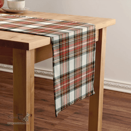 Scottish Stewart Dress Weathered Clan Tartan Table Runner Clan Tartan Table Runner - Crest Classic Scottish Plaid Tartan Plaid