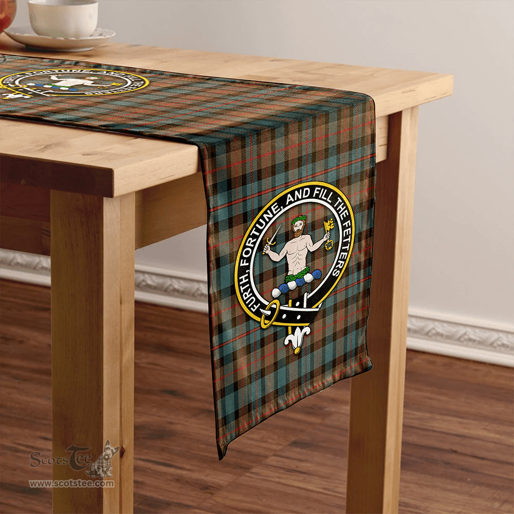 Scottish Murray of Atholl variation (Murray of Atholl; variation) Weathered Clan Tartan Table Runner Clan Tartan Table Runner - Crest Classic Scottish Plaid Tartan Plaid