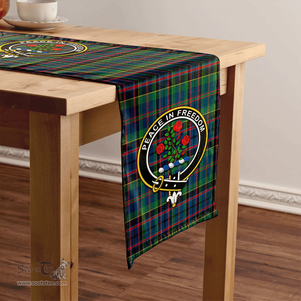 Scottish Stinson (Stephenson/Stevenson) Modern Clan Tartan Table Runner Clan Tartan Table Runner - Crest Classic Scottish Plaid Tartan Plaid