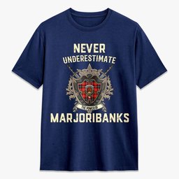 ScotsTee Shop Marjoribanks Crest Tartan T-shirt Never Underestimate Style