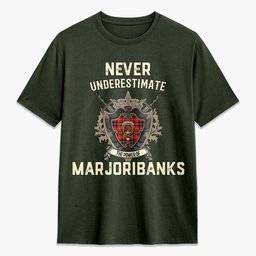 ScotsTee Shop Marjoribanks Crest Tartan T-shirt Never Underestimate Style