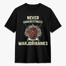ScotsTee Shop Marjoribanks Crest Tartan T-shirt Never Underestimate Style