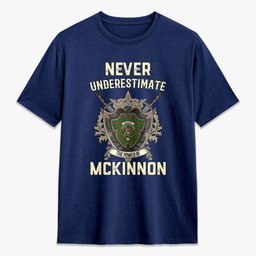 ScotsTee Shop McKinnon Hunting Modern Crest Tartan T-shirt Never Underestimate Style