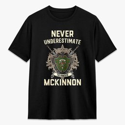 ScotsTee Shop McKinnon Hunting Modern Crest Tartan T-shirt Never Underestimate Style