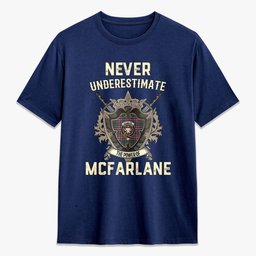 ScotsTee Shop McFarlane Hunting Modern Crest Tartan T-shirt Never Underestimate Style