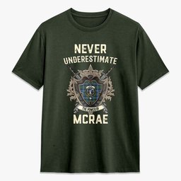 ScotsTee Shop McRae Hunting Ancient Crest Tartan T-shirt Never Underestimate Style