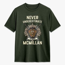 ScotsTee Shop McMillan Old Weathered Crest Tartan T-shirt Never Underestimate Style