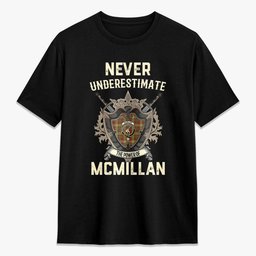 ScotsTee Shop McMillan Old Weathered Crest Tartan T-shirt Never Underestimate Style