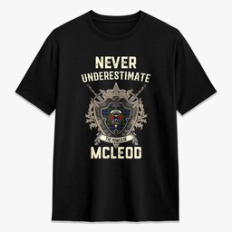 ScotsTee Shop McLeod of Harris Modern Crest Tartan T-shirt Never Underestimate Style
