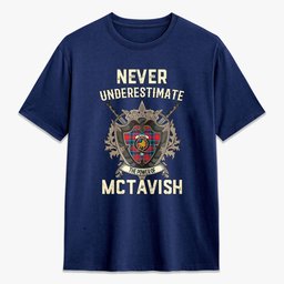 ScotsTee Shop McTavish Modern Crest Tartan T-shirt Never Underestimate Style