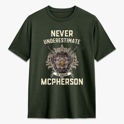 ScotsTee Shop McPherson Hunting Ancient Crest Tartan T-shirt Never Underestimate Style