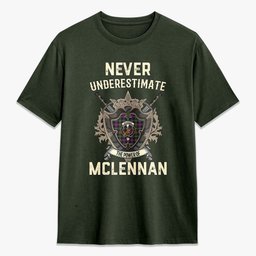 ScotsTee Shop McLennan Modern Crest Tartan T-shirt Never Underestimate Style