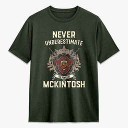 ScotsTee Shop McKintosh Modern Crest Tartan T-shirt Never Underestimate Style