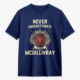 ScotsTee Shop McGillivray Modern Crest Tartan T-shirt Never Underestimate Style