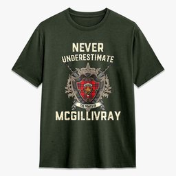 ScotsTee Shop McGillivray Modern Crest Tartan T-shirt Never Underestimate Style