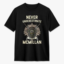 ScotsTee Shop McMillan Hunting Modern Crest Tartan T-shirt Never Underestimate Style