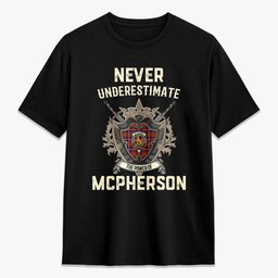 ScotsTee Shop McPherson Modern Crest Tartan T-shirt Never Underestimate Style