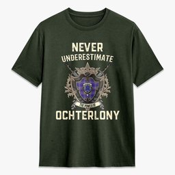 ScotsTee Shop Ochterlony Crest Tartan T-shirt Never Underestimate Style